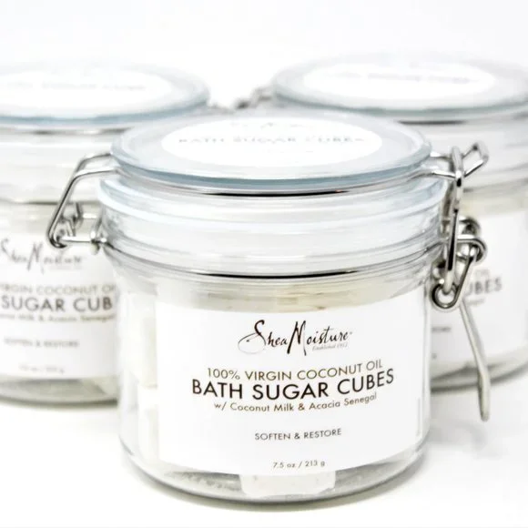3pk- Shea Moisture 100% Virgin Coconut Oil Bath Sugar Cubes Coconut Milk Acacia - Picture 3 of 13